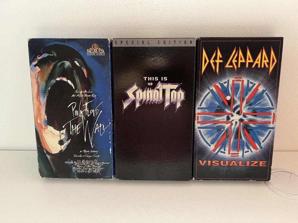 VHS Rock Lot Of 3 This Is Spinal Tap 1984, Def Leppard, Pink Floyd The Wall
